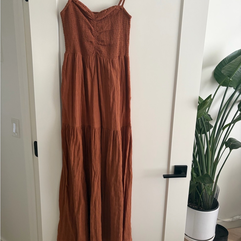 l*space Rust Brown Tiered Maxi Dress